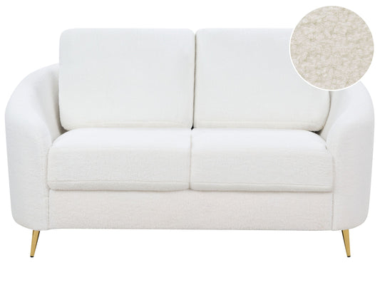 2-Sitzer Sofa Bouclé weiss / gold TROSA