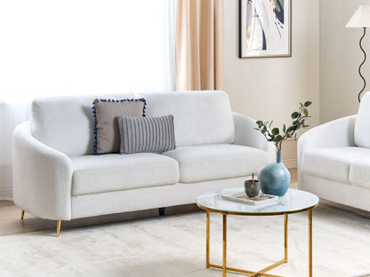 3-Sitzer Sofa Bouclé weiss / gold TROSA