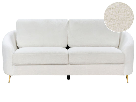3-Sitzer Sofa Bouclé weiss / gold TROSA
