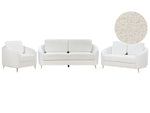 Sofa Set Bouclé weiss / gold 6-Sitzer TROSA