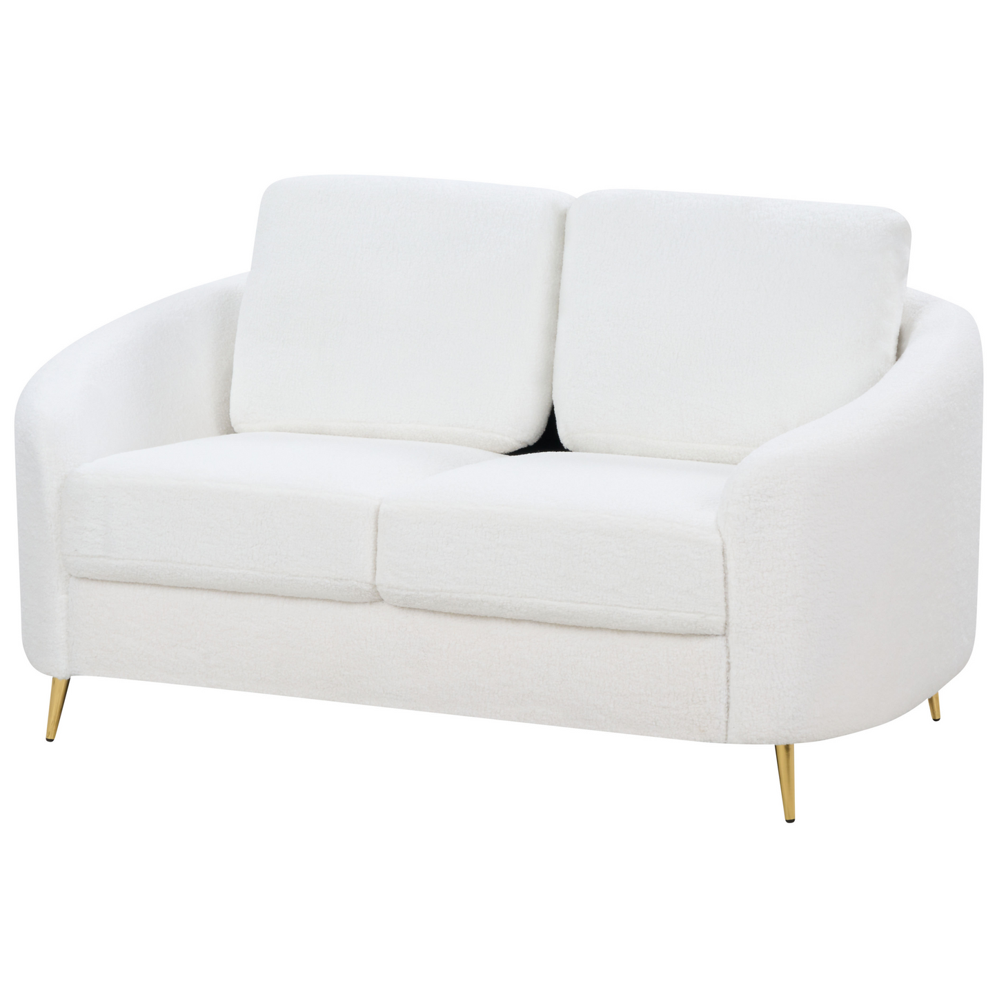 Sofa Set Bouclé weiss / gold 6-Sitzer TROSA