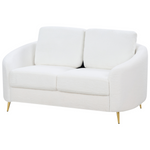 Sofa Set Bouclé weiss / gold 6-Sitzer TROSA