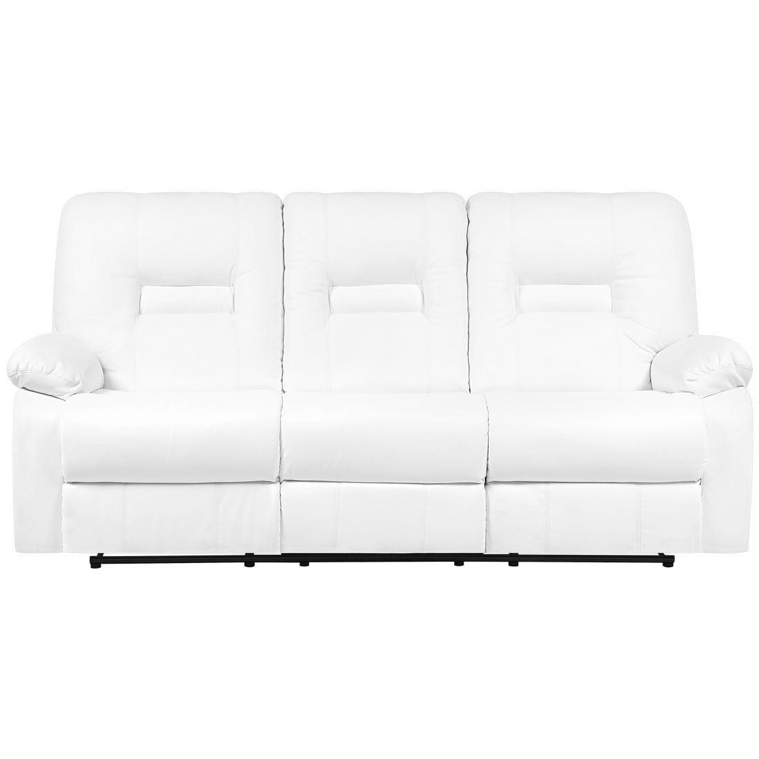 3-Sitzer Sofa Kunstleder weiss verstellbar BERGEN