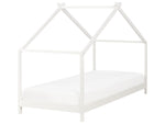 Kinder-Hausbett Kiefernholz weiss Lattenrost 90 x 200 cm ORLU