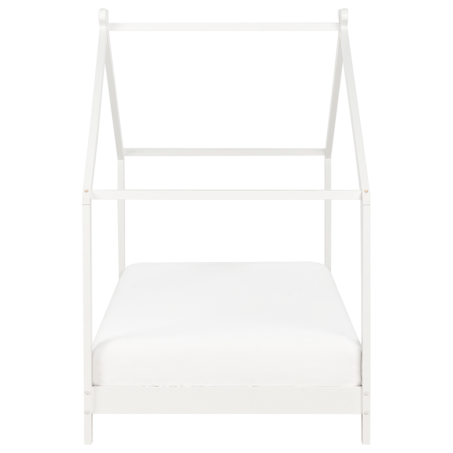 Kinder-Hausbett Kiefernholz weiss Lattenrost 90 x 200 cm ORLU