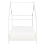 Kinder-Hausbett Kiefernholz weiss Lattenrost 90 x 200 cm ORLU