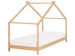 Kinder-Hausbett Kiefernholz hellbraun Lattenrost 90 x 200 cm ORLU