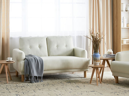 2-Sitzer Sofa Stoff cremeweiss TUVE