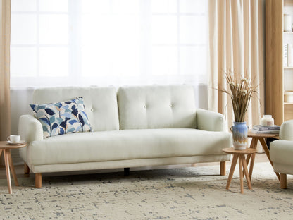 3-Sitzer Sofa Stoff cremeweiss TUVE