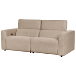 2-Sitzer Sofa Cord sandbeige USB-Port elektrisch verstellbar ULVEN