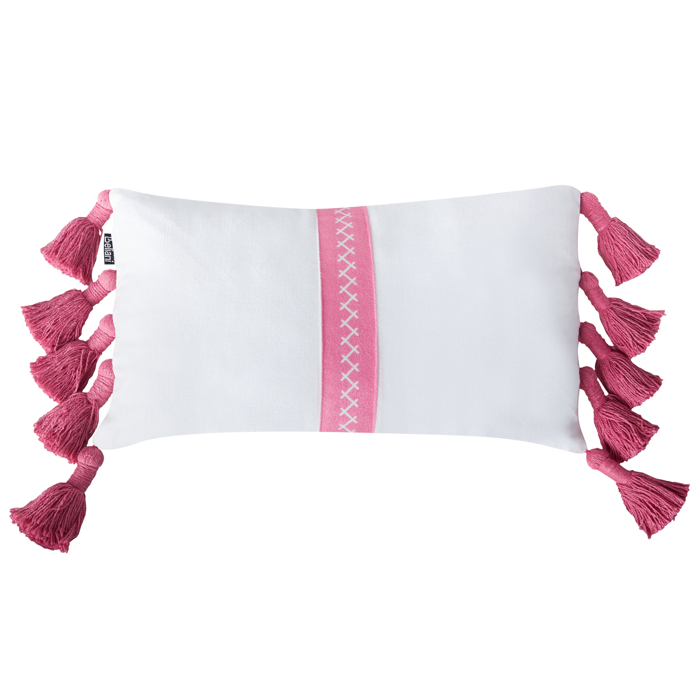 Dekokissen 2er Set LOVELY Baumwolle 30 x 50 cm Weiss Rosa Geometrisches Muster