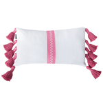 Dekokissen 2er Set LOVELY Baumwolle 30 x 50 cm Weiss Rosa Geometrisches Muster