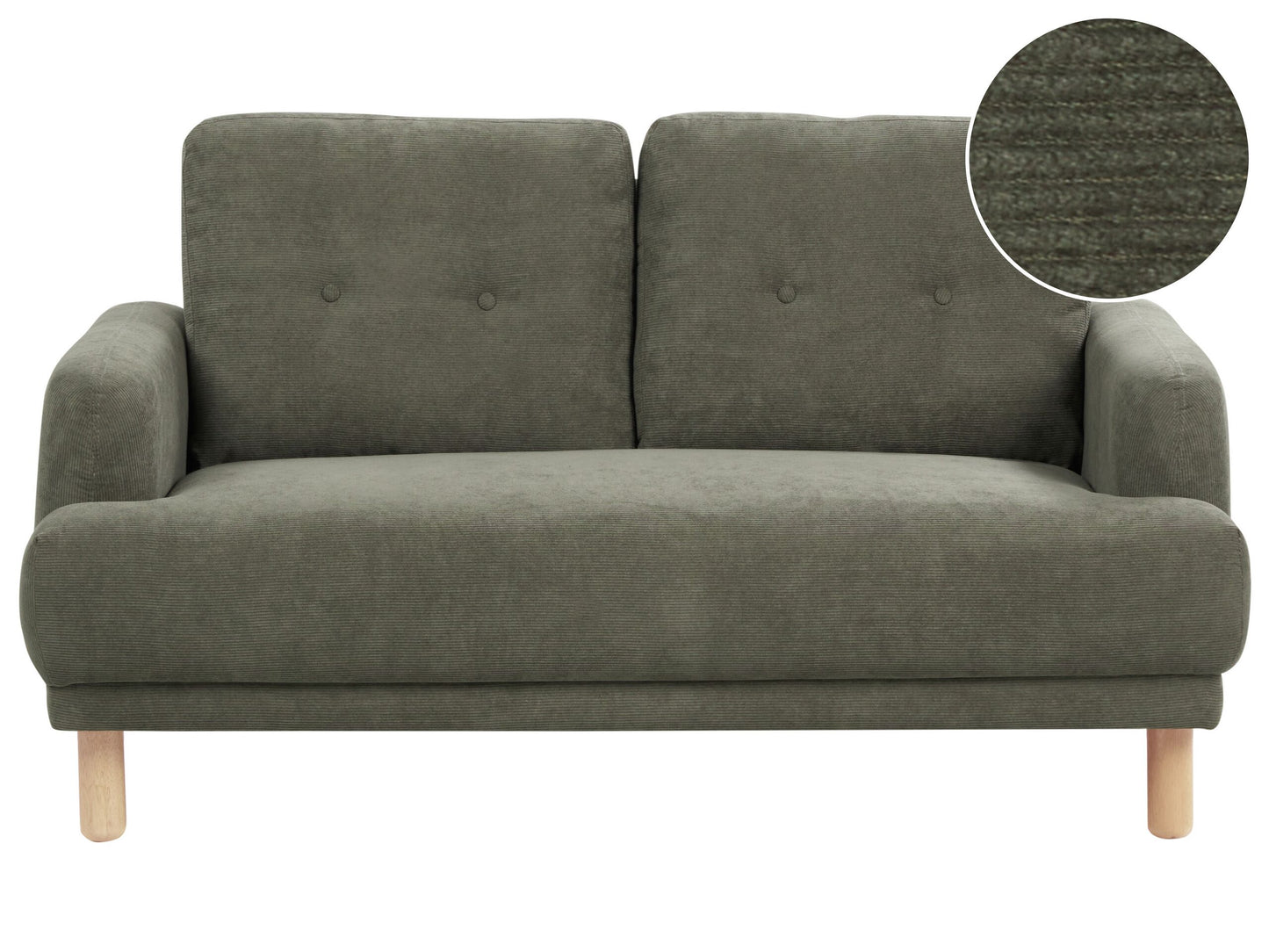 2-Sitzer Sofa Cord dunkelgrün TUVE