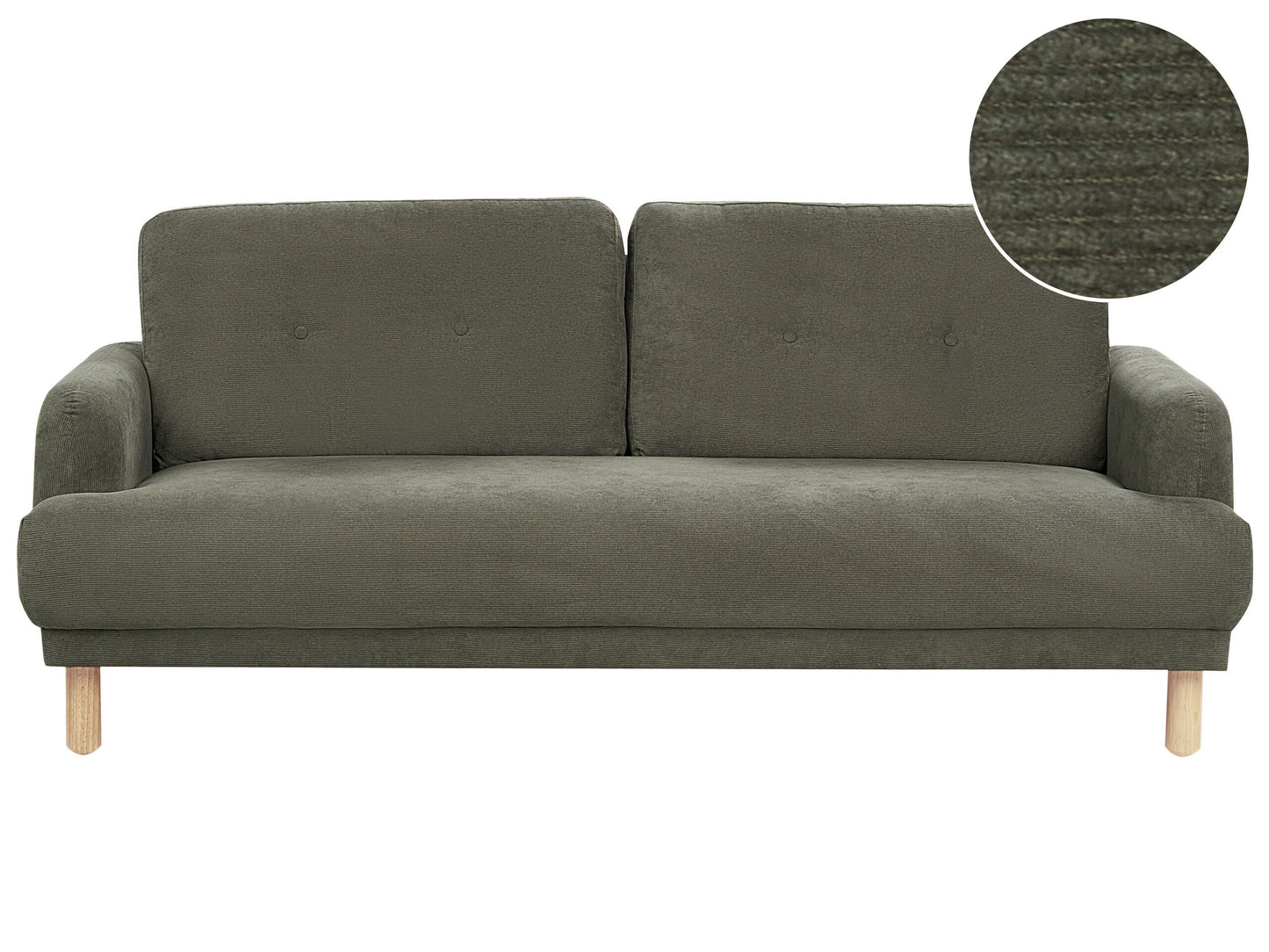3-Sitzer Sofa Cord dunkelgrün TUVE