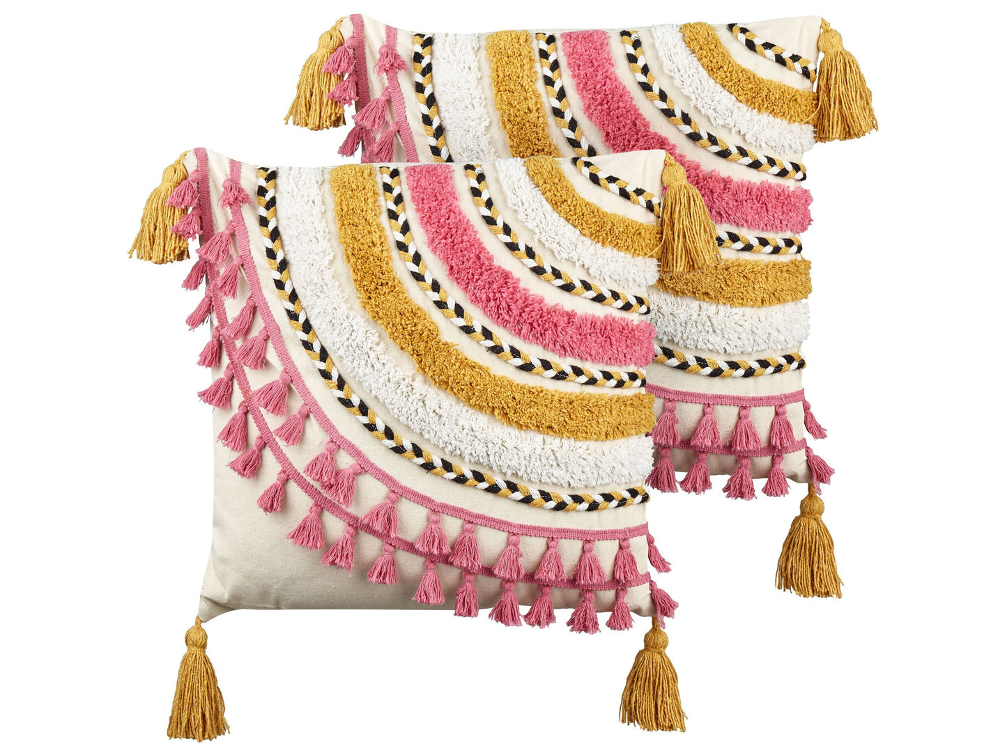 Dekokissen 2er Set JAMMU Baumwolle 45 x 45 cm Bunt Geometrisches Muster