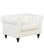 Sessel CHESTERFIELD Stoff Cremeweiss
