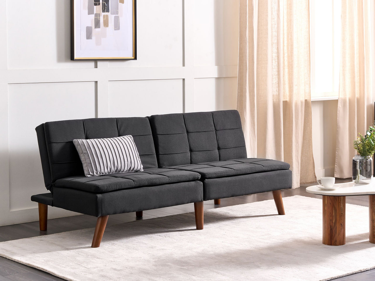 3-Sitzer Schlafsofa schwarz / dunkelbraun RONNE