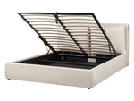 Bett mit Stauraum Stoff BAJONNA 160 x 200 cm Hellbeige