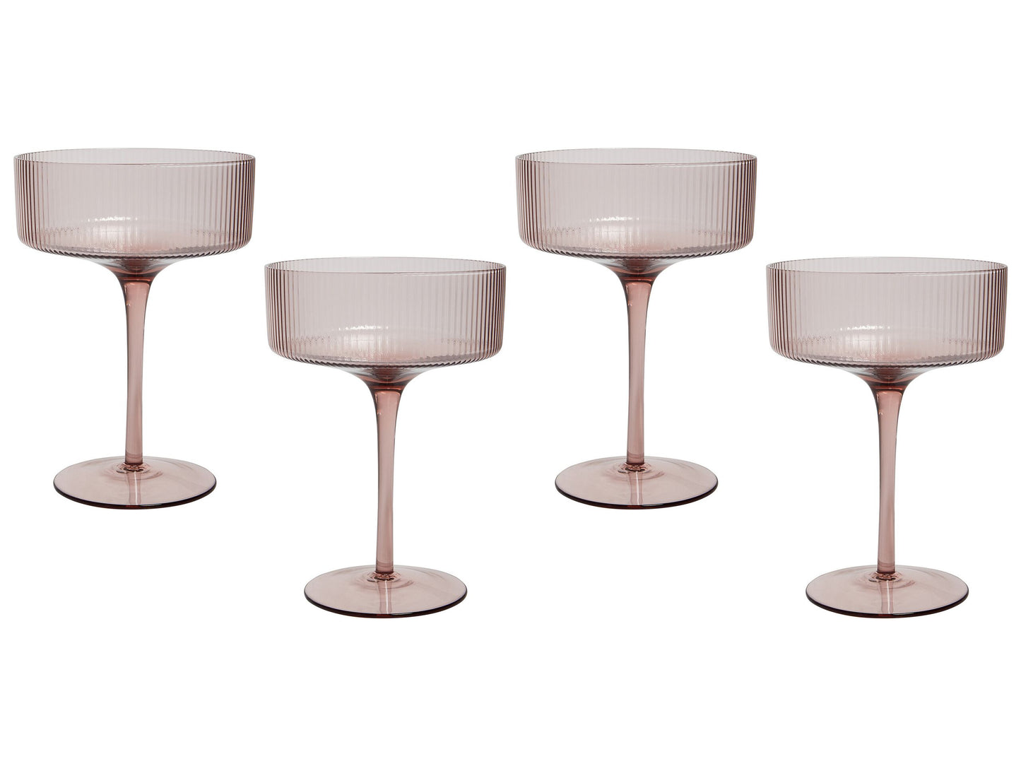 Champagnerschalen im 4er Set AMETHYST 330 ml Rosa