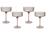 Champagnerschalen im 4er Set AMETHYST 330 ml Rosa