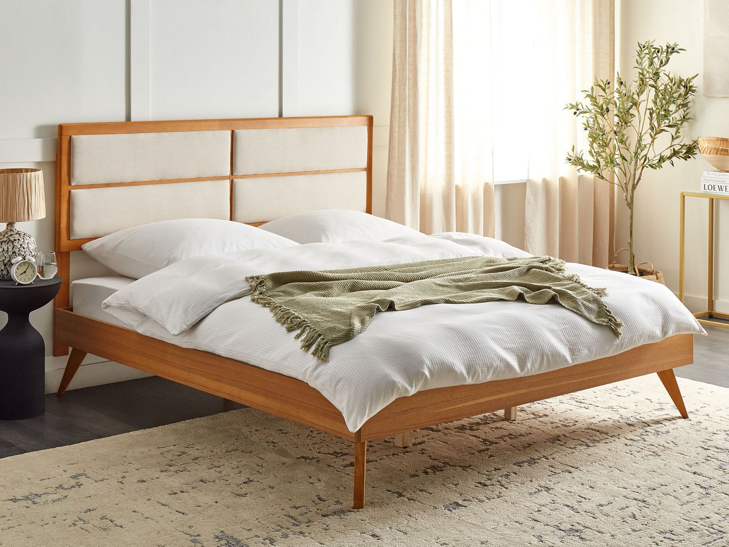 Bett mit Lattenrost POISSY 180 x 200 cm Braune Esche