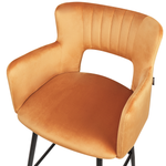 Set mit 2 Barstühlen SANILAC Samtstoff Orange