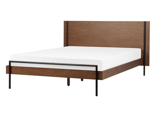 Bett mit Lattenrost LIBERMONT 140 x 200 cm Dunkle Esche