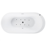 Whirlpool Badewanne freistehend schwarz mit LED 170 x 80 cm NEVIS