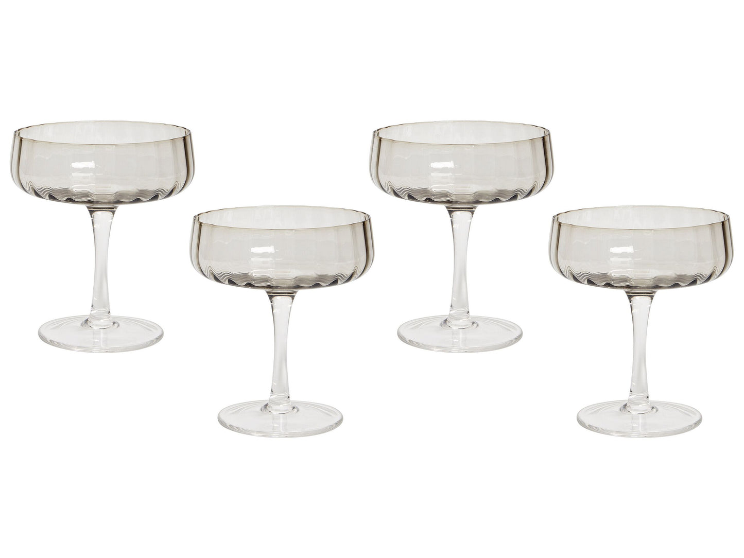 Champagnerschalen im 4er Set QUARTZ 170 ml Grau