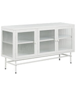 Vitrine mit Glastüren DEVON Metall 115 cm Weiss