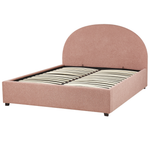 Bett mit Stauraum Bouclé VAUCLUSE 140 x 200 cm Pastellrosa