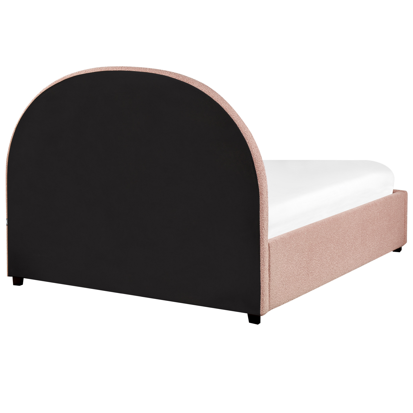 Bett mit Stauraum Bouclé VAUCLUSE 140 x 200 cm Pastellrosa