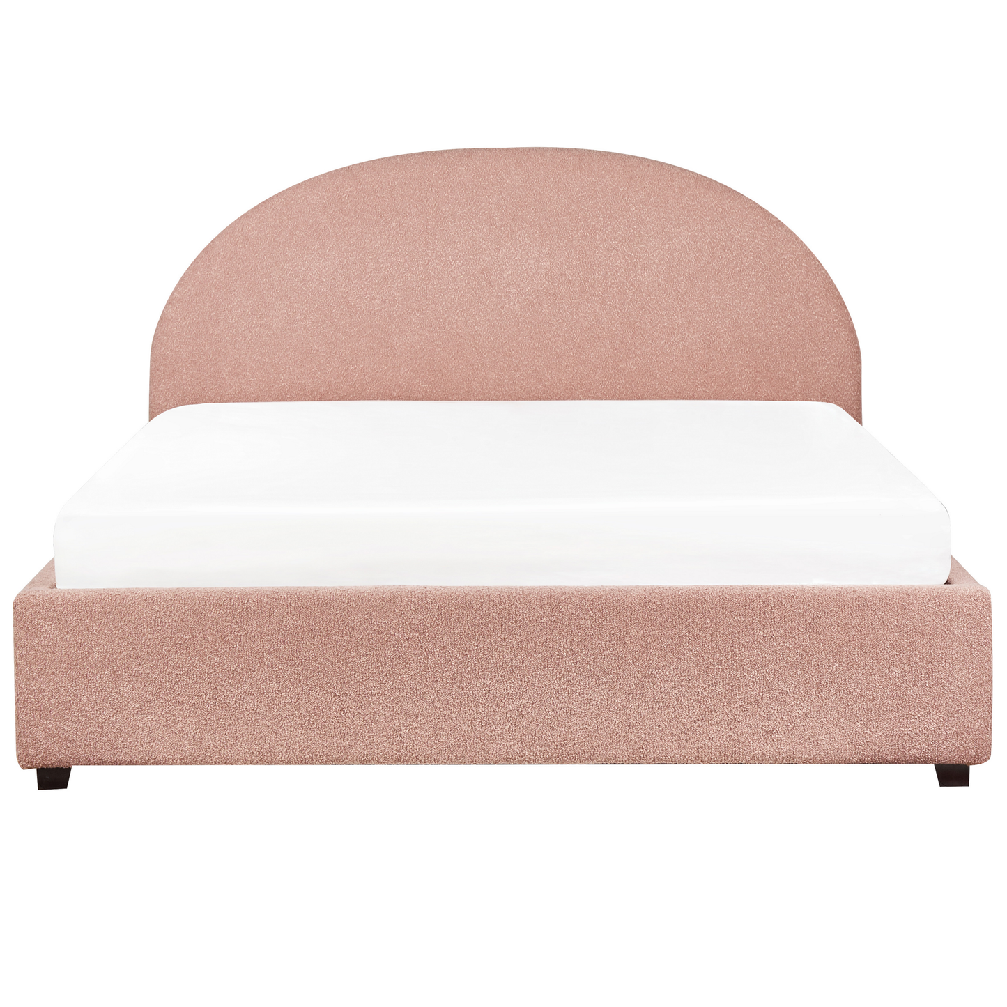 Bett mit Stauraum Bouclé VAUCLUSE 160 x 200 cm Pastellrosa