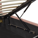 Bett mit Stauraum Bouclé VAUCLUSE 160 x 200 cm Pastellrosa