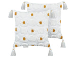Dekokissen 2er Set AZALIA Baumwolle 45 x 45 cm Weiss Blumenmuster