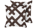 Dekokissen 2er Set CARNATION Baumwolle 45 x 45 cm Weiss Geometrisches Muster