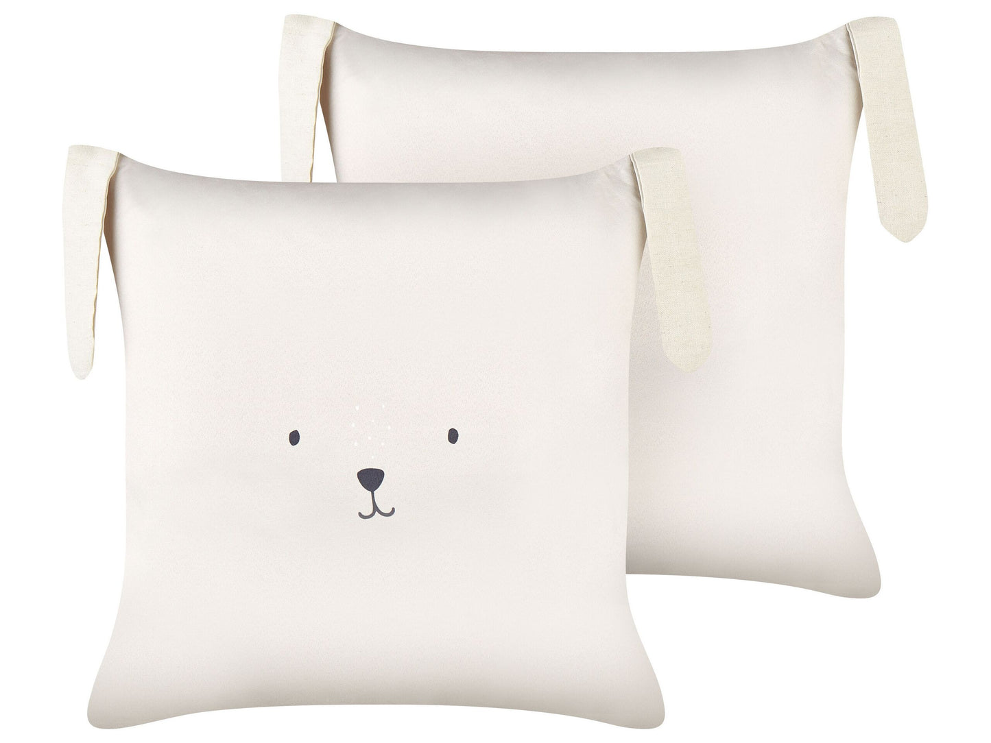 Kinder Dekokissen Hasenmotiv Baumwolle hellbeige 45 x 45 cm 2er Set CONEY