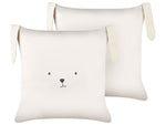 Kinder Dekokissen Hasenmotiv Baumwolle hellbeige 45 x 45 cm 2er Set CONEY
