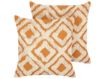 Dekokissen 2er Set GILLY Baumwolle 45 x 45 cm Orange Geometrisches Muster