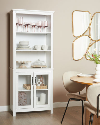 Vitrine mit Glastüren LUSBY 75 cm Weiss