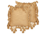 Dekokissen 2er Set OLEARIA Baumwolle 45 x 45 cm Sandbeige Ohne Muster