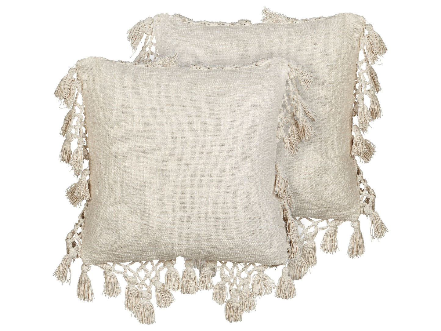 Dekokissen 2er Set OLEARIA Baumwolle 45 x 45 cm Beige Ohne Muster