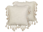 Dekokissen 2er Set OLEARIA Baumwolle 45 x 45 cm Beige Ohne Muster
