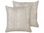 Dekokissen 2er Set CONSTYLIS Baumwolle 45 x 45 cm Taupe Ohne Muster