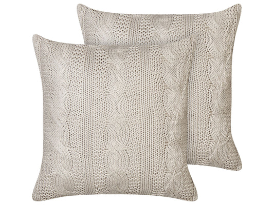 Dekokissen 2er Set CONSTYLIS Baumwolle 45 x 45 cm Taupe Ohne Muster