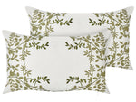 Dekokissen 2er Set ZALEYA Baumwolle 30 x 50 cm Weiss Blumenmuster