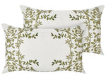 Dekokissen 2er Set ZALEYA Baumwolle 30 x 50 cm Weiss Blumenmuster