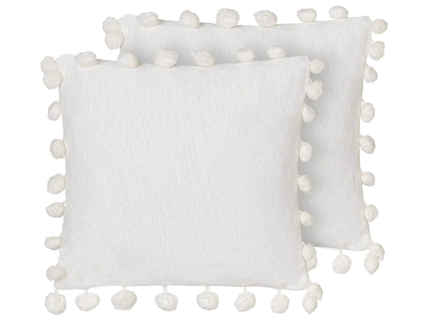 Dekokissen 2er Set JASMINE 45 x 45 cm Weiss Ohne Muster