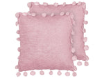 Dekokissen 2er Set JASMINE 45 x 45 cm Rosa Ohne Muster