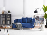 Chaiselongue Samtstoff marineblau mit Bettkasten rechtsseitig MERI II